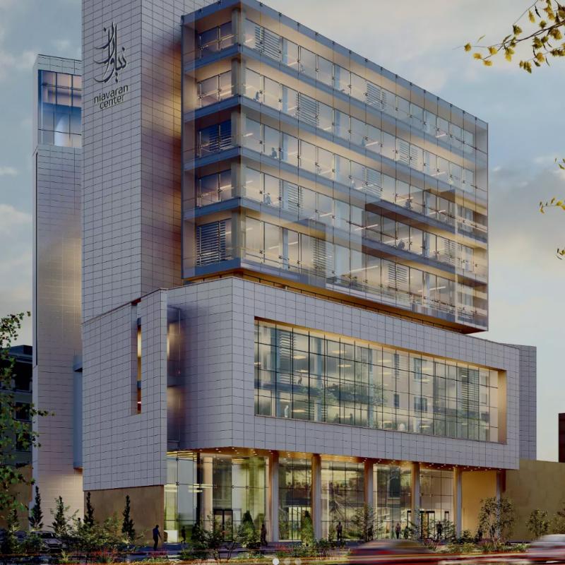 HVAC mechanical execution of Niavaran Center office-commercial building in Tehran including central cooling and heating system with modern mechanical piping network