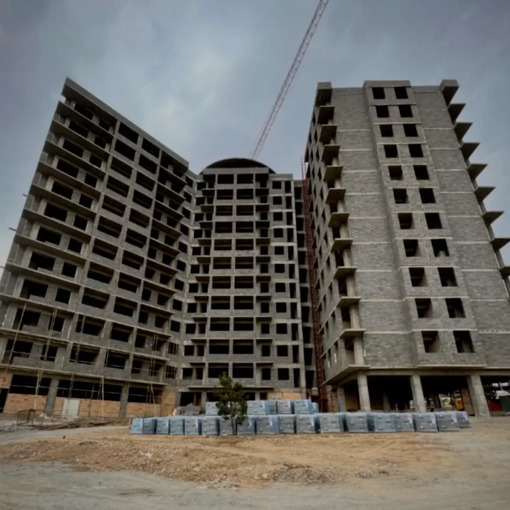 Execution and supervision of mechanical installations at Morvarid Chitgar residential tower Tehran including condensing boiler heating system, fan coil and air-cooled chiller cooling system, central engine room and fire fighting system